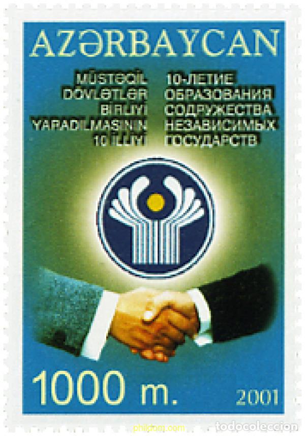 Sellos: 99014 MNH AZERBAIYAN 2001 10 ANIVERSARIO DE LA CEI