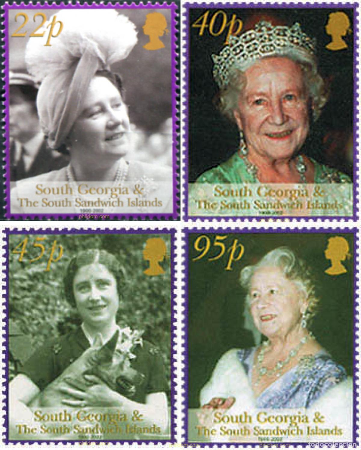 Sellos: 99396 MNH GEORGIA SUR Y SANDWICH SUR 2002 HOMENAJE A LA REINA MADRE