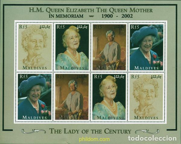 Sellos: 12487 MNH MALDIVAS 1995 HOMENAJE A LA REINA MADRE