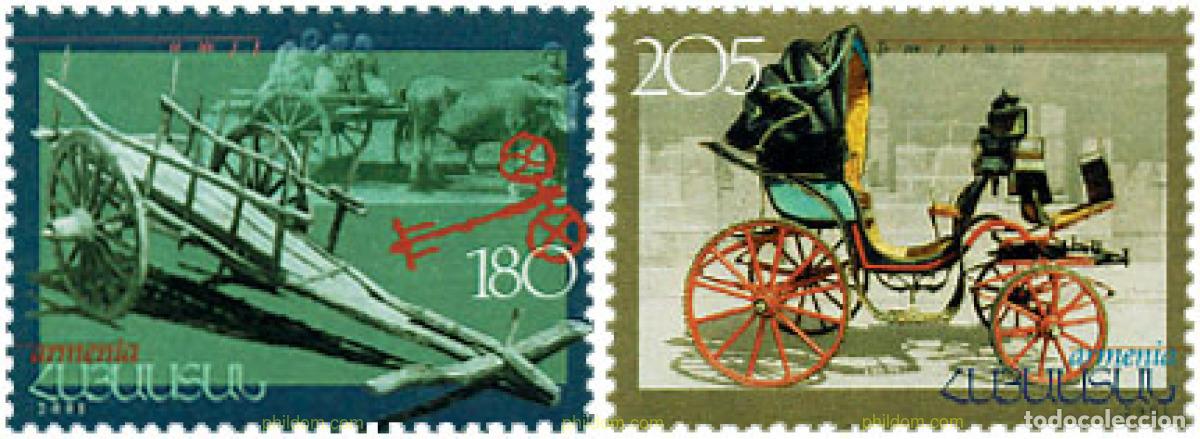 Sellos: 100105 MNH ARMENIA 2001 MEDIOS DE TRANSPORTE ANTIGUOS