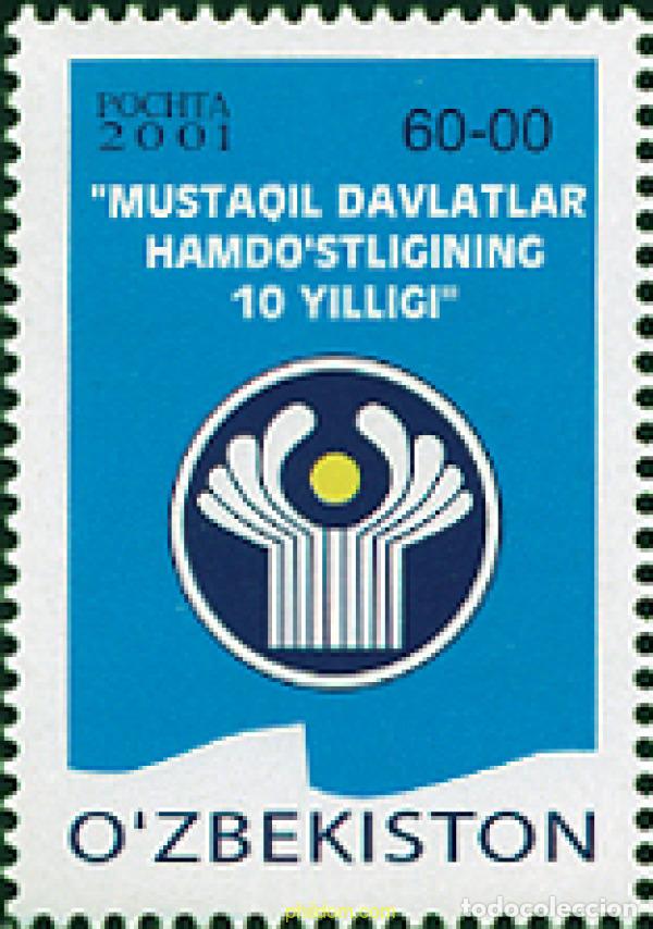 Sellos: 100178 MNH UZBEKISTAN 2001 10 ANIVERSARIO DE LA CEI