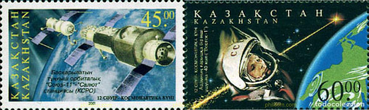 Sellos: 100468 MNH KAZAJSTAN 2001 DIA DEL ASTRONAUTA