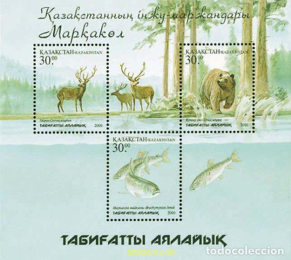 Sellos: 100566 MNH KAZAJSTAN 2001 FAUNA DEL LAGO MARKAKOL