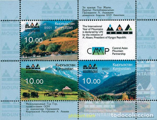 Sellos: 101049 MNH KIRGUIZISTAN 2001 A&Ntilde;O INTERNACIONAL DE LA MONTA&Ntilde;A