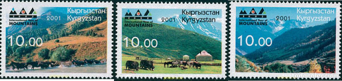 Sellos: 101048 MNH KIRGUIZISTAN 2001 A&Ntilde;O INTERNACIONAL DE LA MONTA&Ntilde;A
