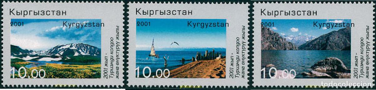 Sellos: 101050 MNH KIRGUIZISTAN 2001 A&Ntilde;O INTERNACIONAL DEL TURISMO