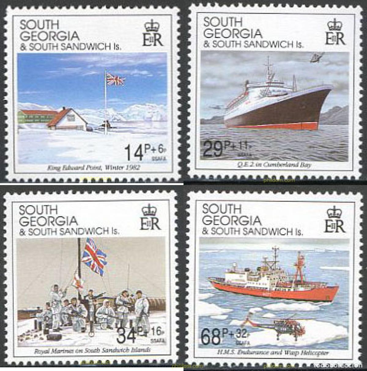 Sellos: 214873 MNH GEORGIA SUR Y SANDWICH SUR 1992 10 ANIVERSARIO DE LA LIBERACION DE LAS ISLAS FALKLAND