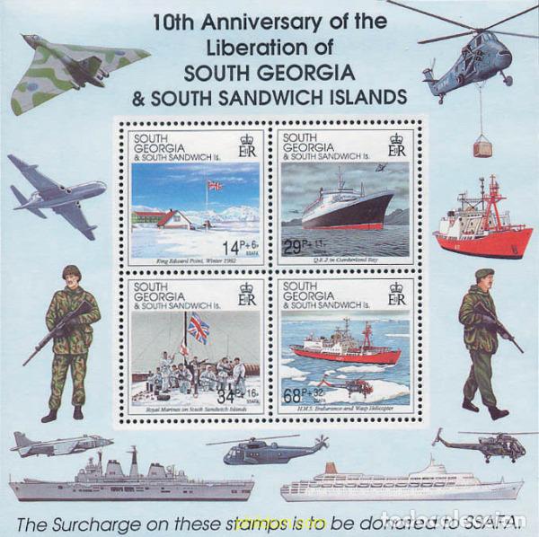 Sellos: 133391 MNH GEORGIA SUR Y SANDWICH SUR 1992 10 ANIVERSARIO DE LA LIBERACION DE LAS ISLAS FALKLAND