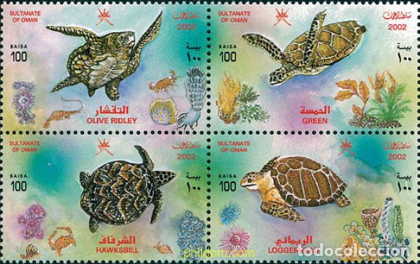 Sellos: 101623 MNH OMAN 2002 TORTUGAS MARINAS
