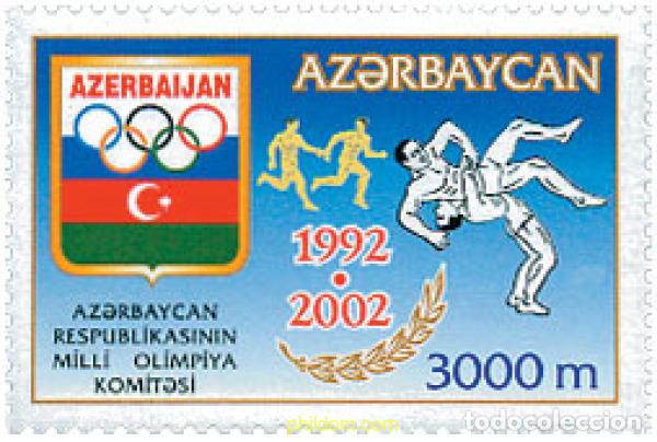Sellos: 101994 MNH AZERBAIYAN 2002 10 ANIVERSARIO DEL COMITE OLIMPICO NACIONAL