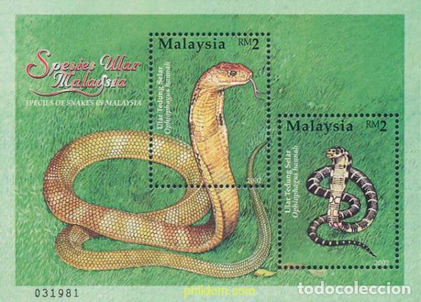 Sellos: 110822 MNH MALASIA 2002 SERPIENTES