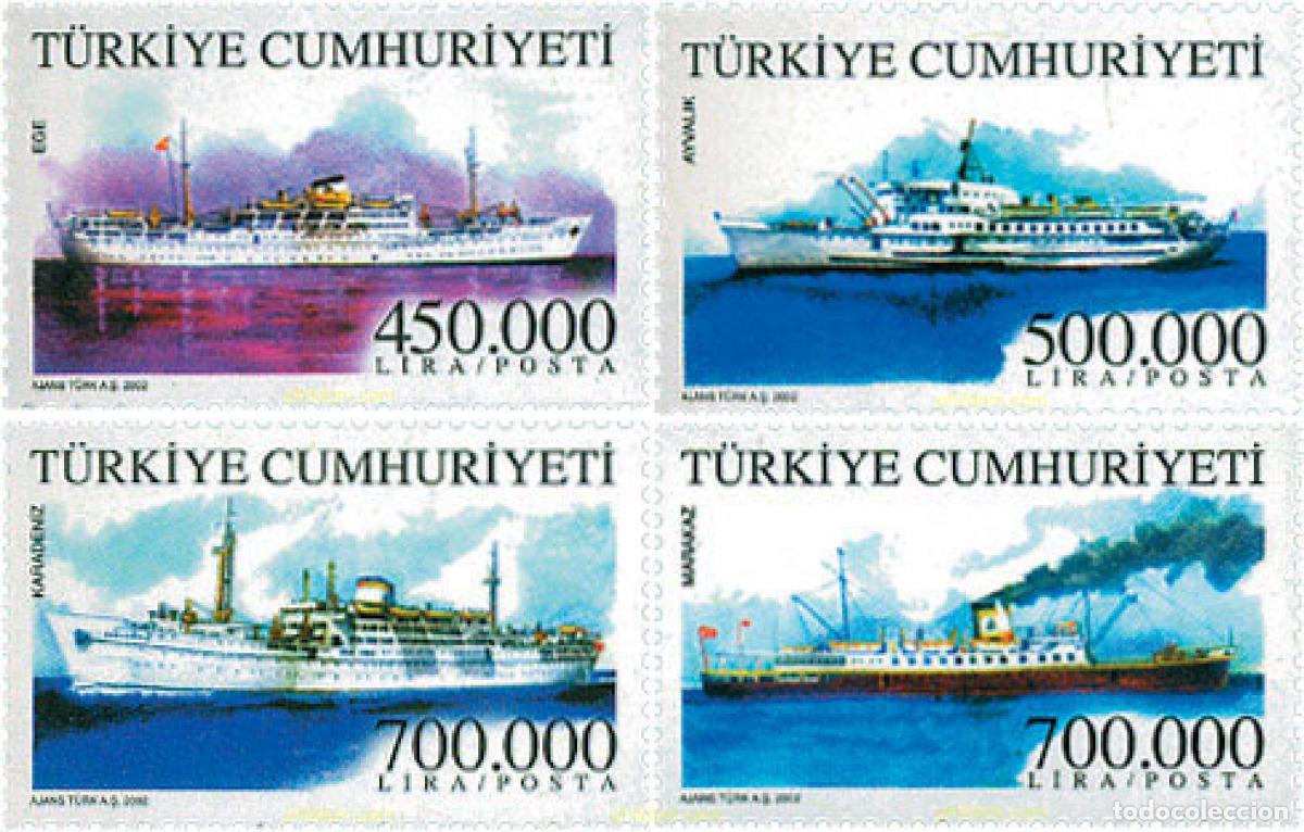 Sellos: 113648 MNH TURQUIA 2002 BARCOS DE COMERCIO TURCOS