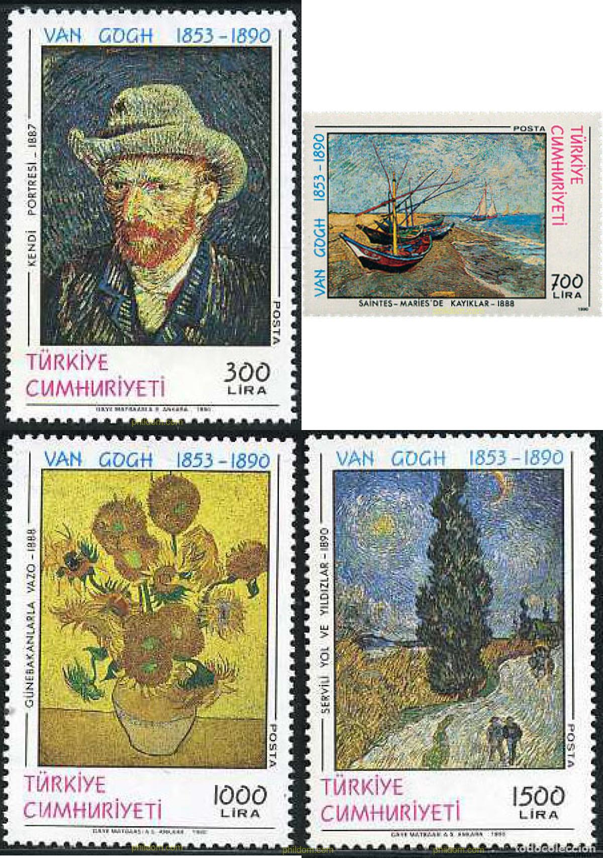 Sellos: 120319 MNH TURQUIA 1990 CENTENARIO DE LA MUERTE DE VINCENT VAN GOGH