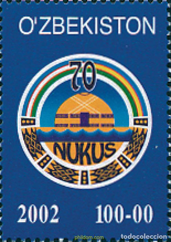 Sellos: 122562 MNH UZBEKISTAN 2002 70 ANIVERSARIO DE LA CIUDAD DE NUKUS