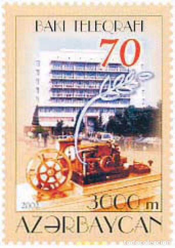 Sellos: 124841 MNH AZERBAIYAN 2002 70 ANIVERSARIO DEL TELEGRAFO DE BAKU