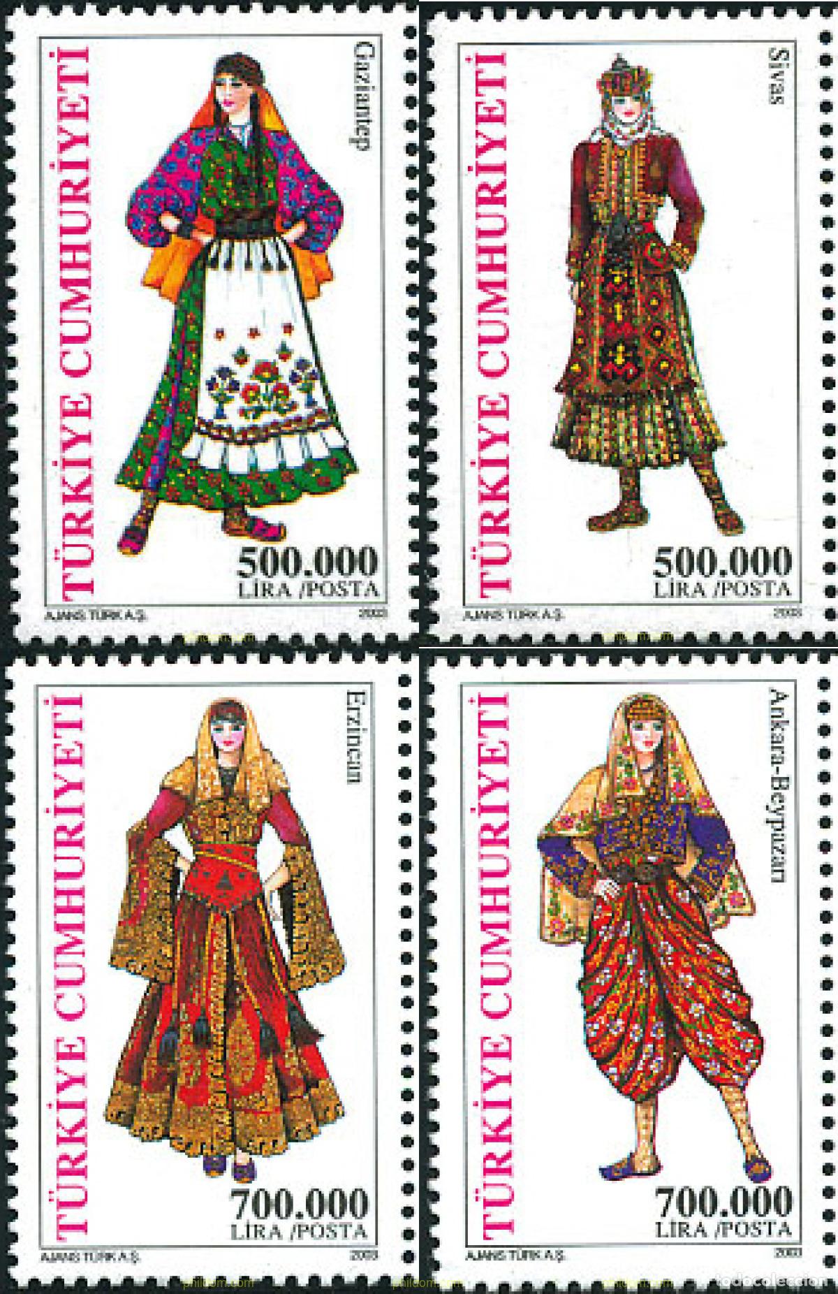 Sellos: 127759 MNH TURQUIA 2003 TRAJES TIPICOS