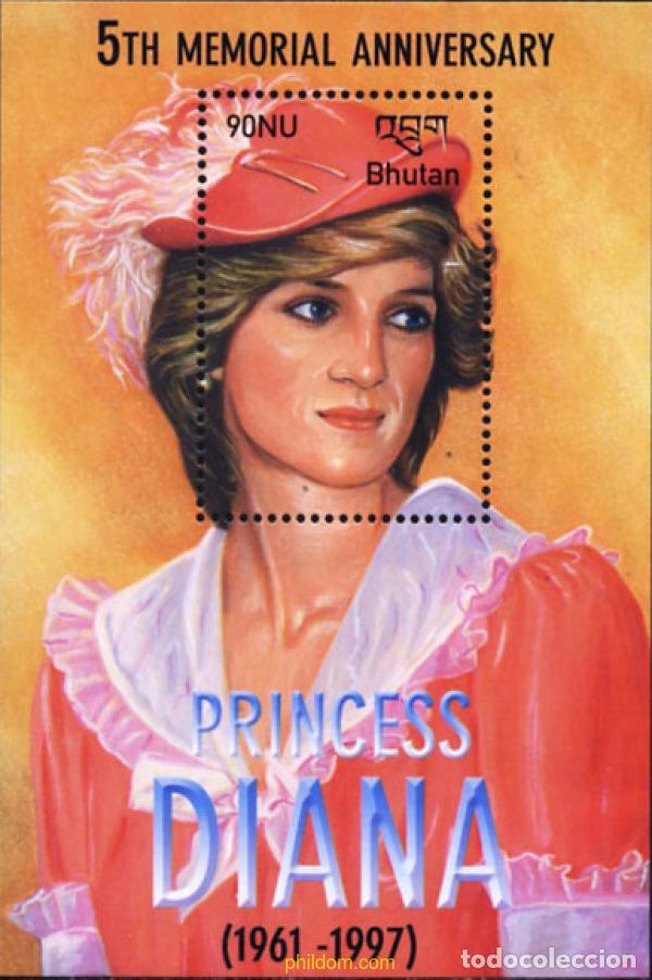 Sellos: 127822 MNH BHUTAN 2003 5 ANIVERSARIO DE LA MUERTE DE LA PRINCESA DIANA