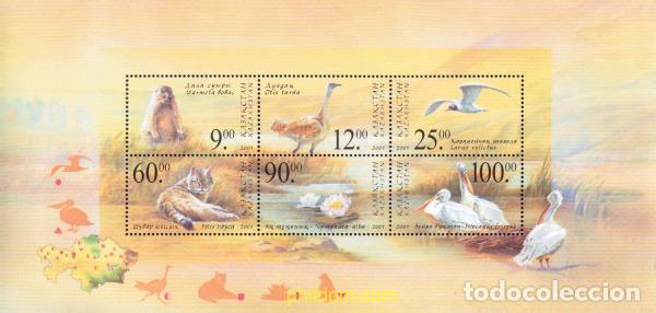 Sellos: 130607 MNH KAZAJSTAN 2001 FAUNA DEL LAGO MARKAKOL