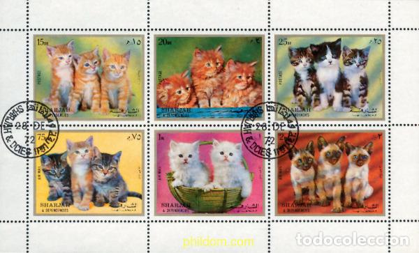 Sellos: 132165 USED SHARJAH 1972 GATOS