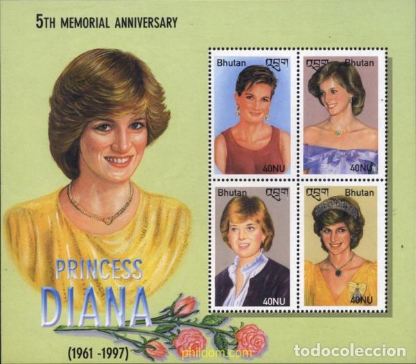 Sellos: 132196 MNH BHUTAN 2003 5 ANIVERSARIO DE LA MUERTE DE LA PRINCESA DIANA
