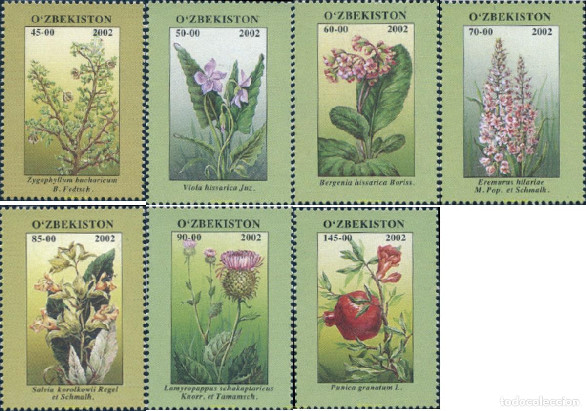 Sellos: 137053 MNH UZBEKISTAN 2002 FLORES