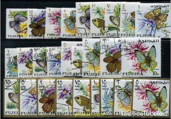 Sellos: 208865 USED FUJEIRA 1967 MARIPOSA