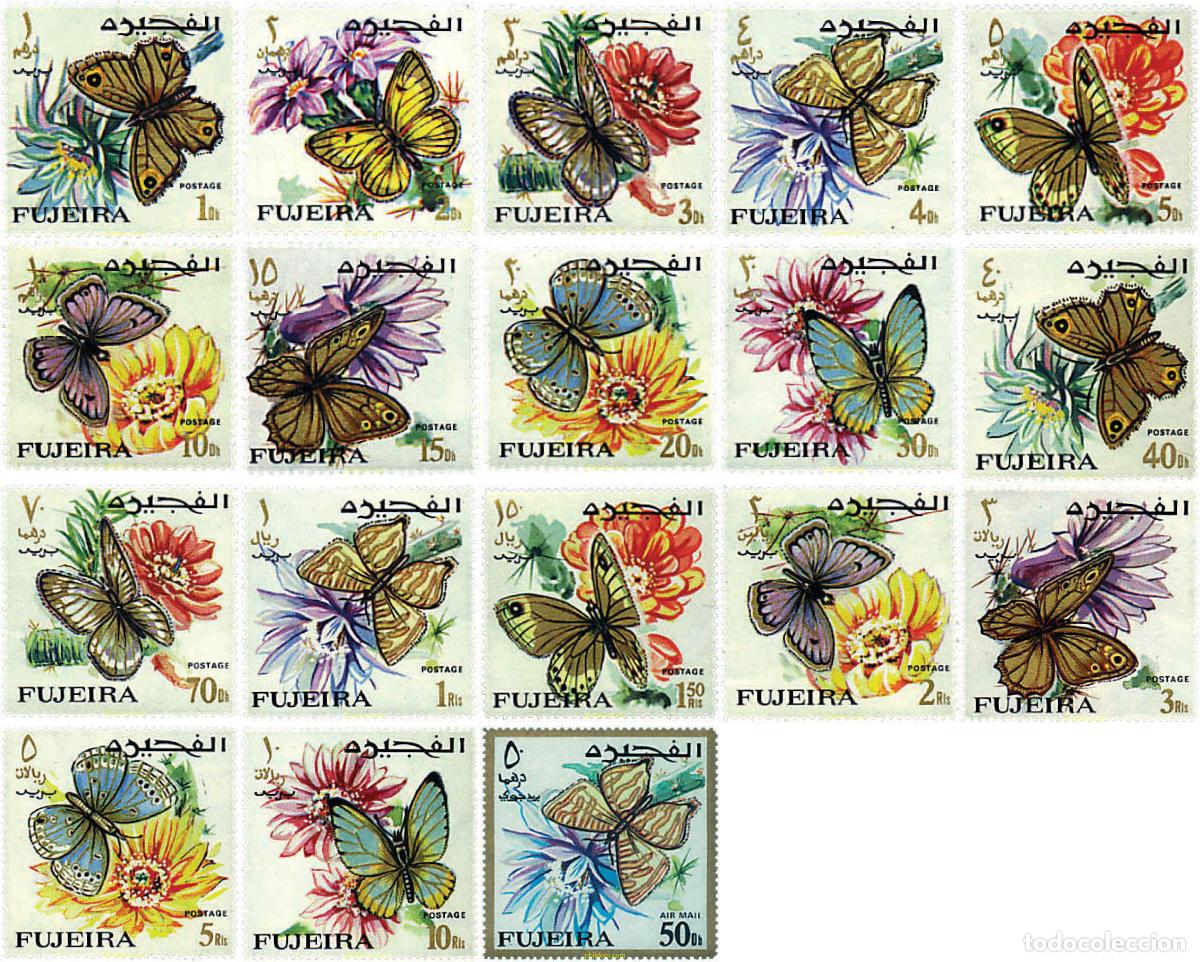 Sellos: 619820 MNH FUJEIRA 1967 MARIPOSA