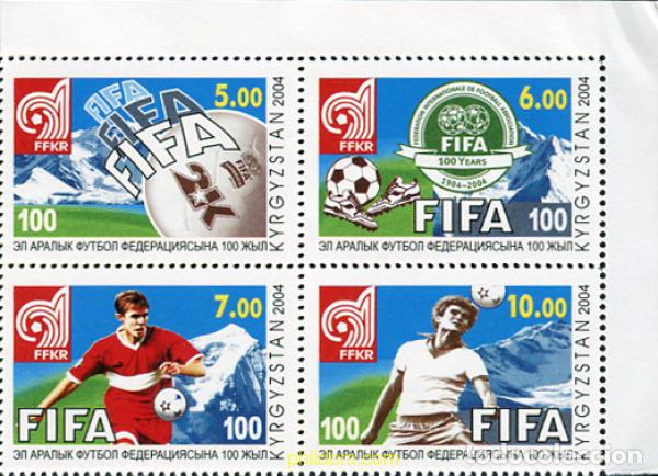 Sellos: 140380 MNH KIRGUIZISTAN 2004 CENTENARIO DE LA FIFA