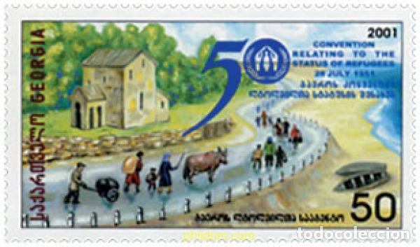 Sellos: 143239 MNH GEORGIA 2002 50 ANIVERSARIO DE LA CONVENCION DE GINEBRA PARA LOS REFUGIADOS