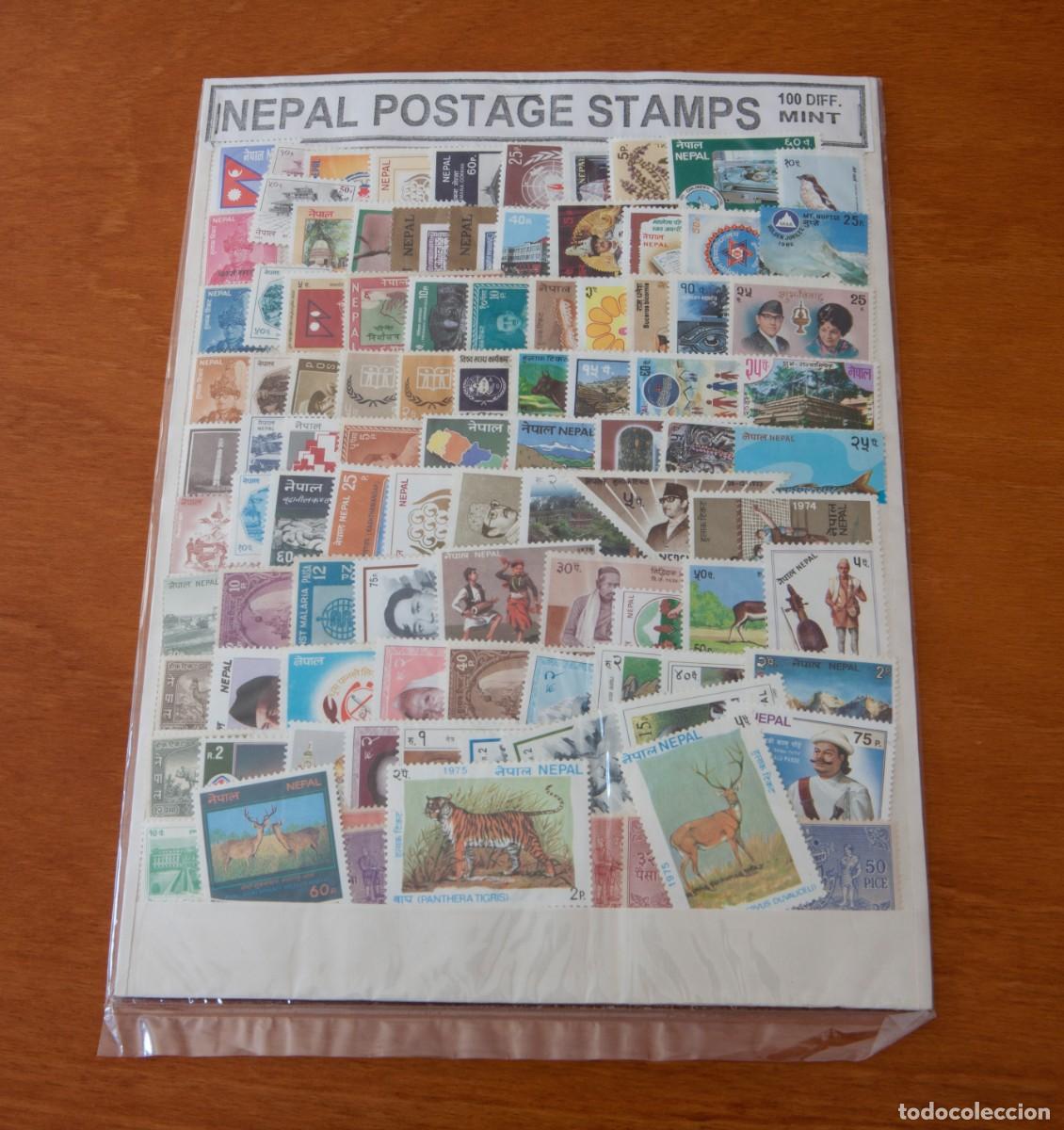 Sellos: Nepal 100 Timbres Diferentes Matasellados - 1
