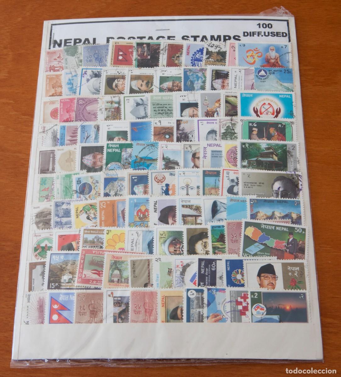 Sellos: Nepal 100 Timbres Diferentes Matasellados - 2