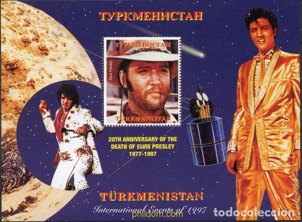 Sellos: 222149 MNH TURKMENISTAN 1997 20 ANIVERSARIO DE LA MUERTE DE ELVIS PRESLEY
