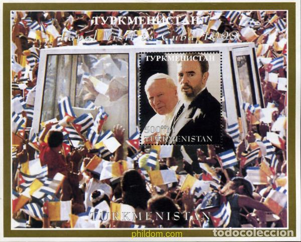 Sellos: 296992 MNH TURKMENISTAN 1998 VISITA DE JUAN PABLO II A CUBA