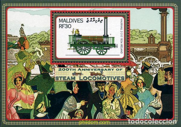 Sellos: 341010 MNH MALDIVAS 2004 200 ANIVERSARIO DE LA LOCOMOTORA A VAPOR