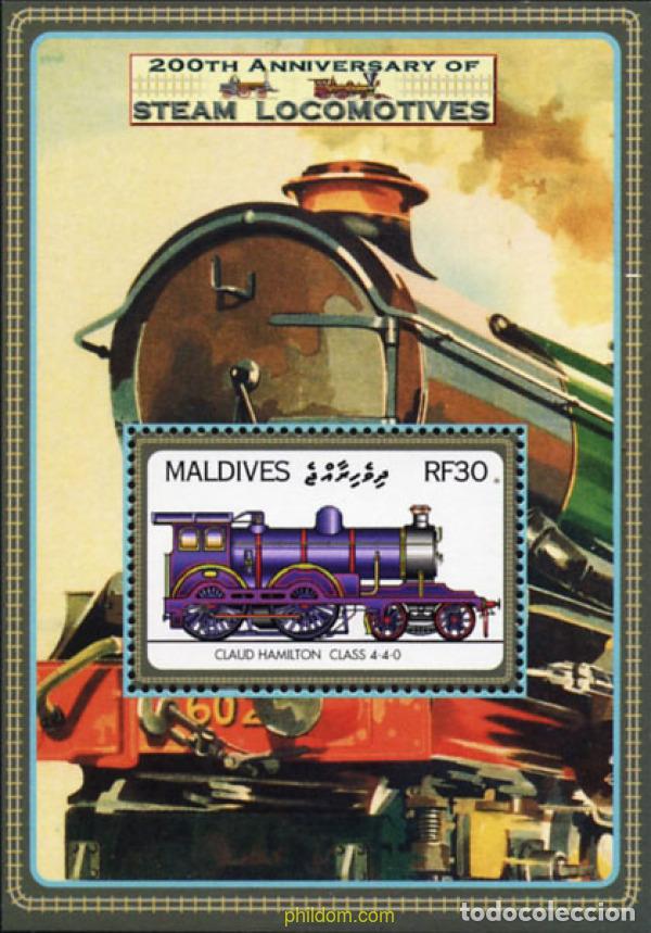 Sellos: 341012 MNH MALDIVAS 2004 200 ANIVERSARIO DE LA LOCOMOTORA A VAPOR