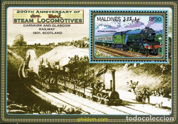 Sellos: 341013 MNH MALDIVAS 2004 200 ANIVERSARIO DE LA LOCOMOTORA A VAPOR