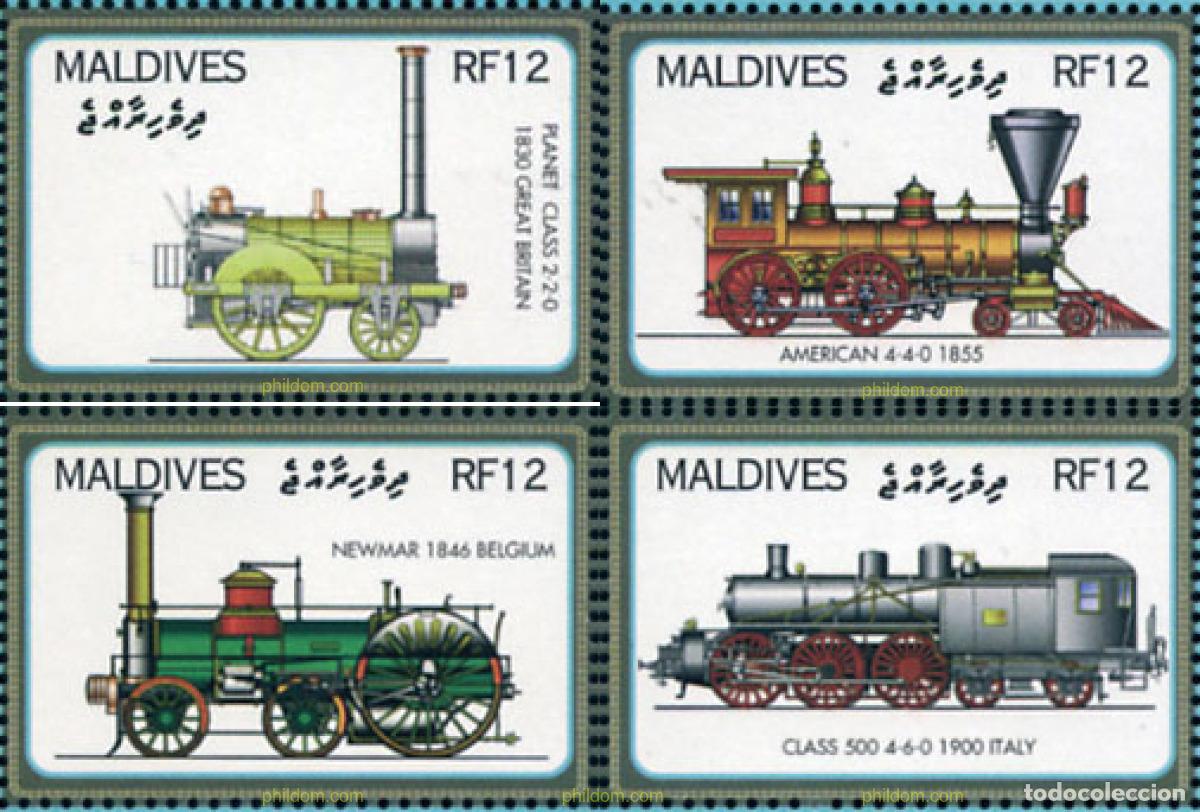 Sellos: 315454 MNH MALDIVAS 2004 200 ANIVERSARIO DE LA LOCOMOTORA A VAPOR