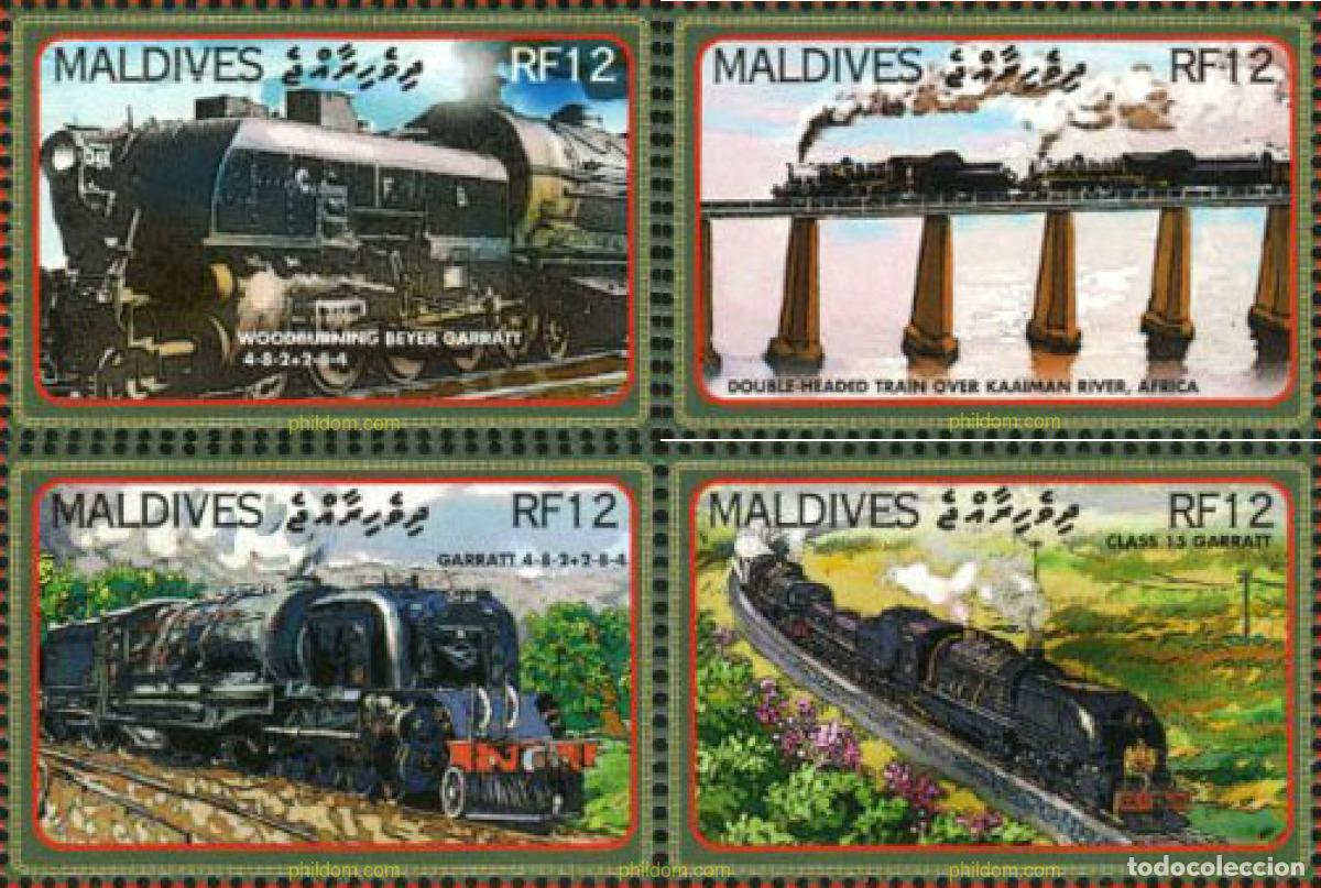 Sellos: 315459 MNH MALDIVAS 2004 200 ANIVERSARIO DE LA LOCOMOTORA A VAPOR