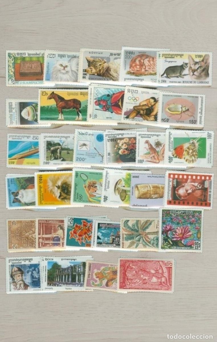 Sellos: Cambodia & Kampuchea Modern Topical Stamp Selection Lot 34v Mint - Cats, Horses, Butterflies, Flower