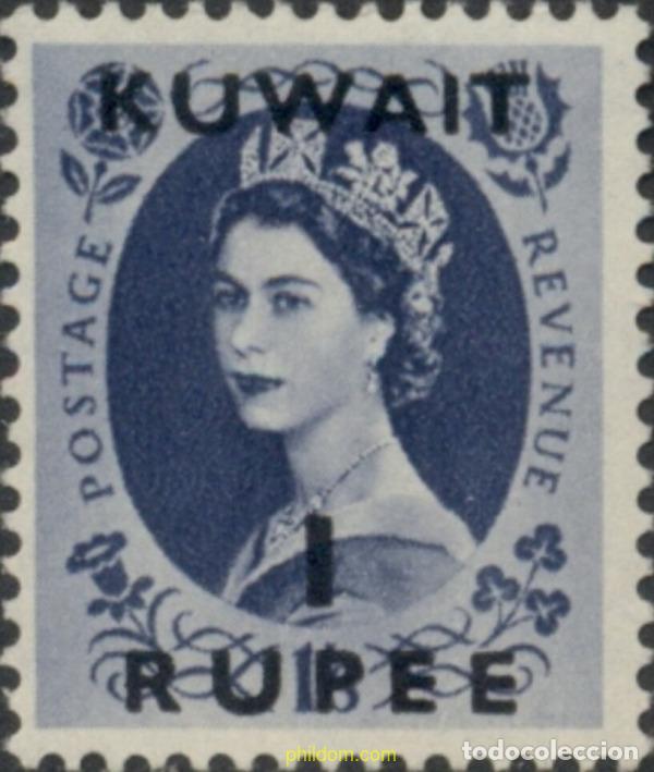 Sellos: 791556 HINGED KUWAIT 1952 SELLOS DE GRAN BRETA&ntilde;A, ELISABETH II, SOBRECARGADOS