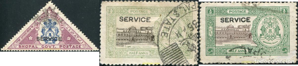 Sellos: 791595 USED BHOPAL 1936 SELLOS DE SERVICIO