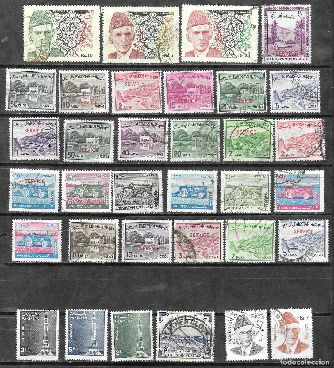 Sellos: LOTE DE 34 SELLOS USADOS DE PAKISTAN