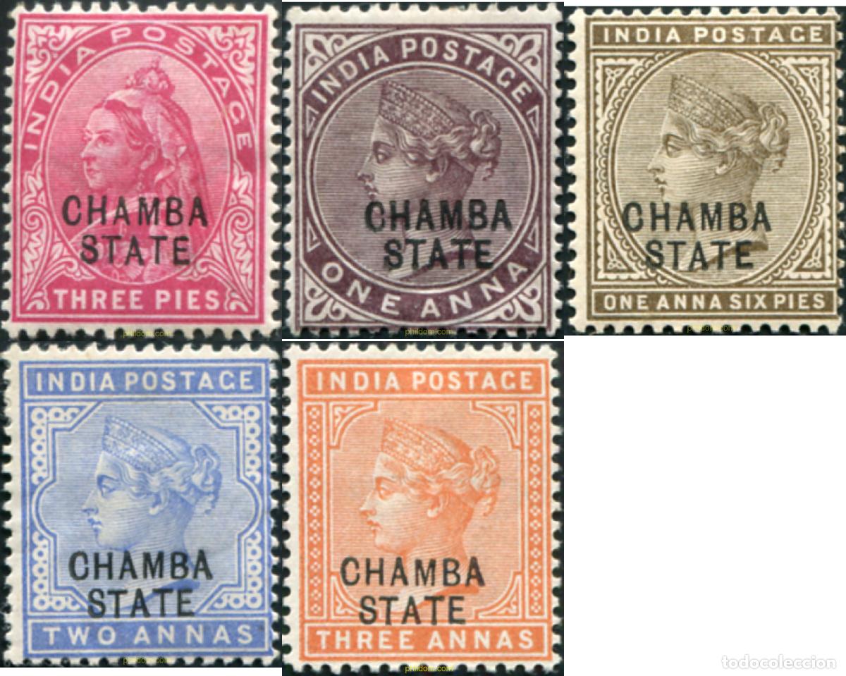 Sellos: 791600 HINGED CHAMBA 1886 SELLOS DE INDIA INGLESA DE 1874-92 SOBRECARGADOS