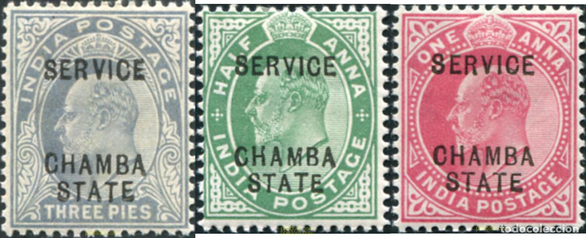 Sellos: 791608 HINGED CHAMBA 1903 SELLOS DE INDIA INGLESA DE 1903-04 (EDUARDO VII) SOBRECARGADOS-SERVICIO