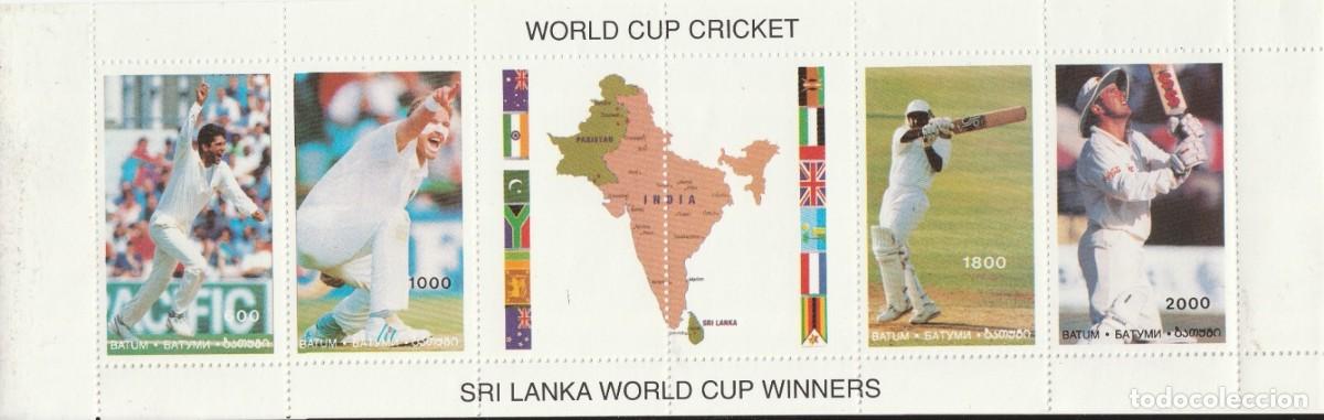 Sellos: BATUM 1996 SHEET MNH SRI LANKA COPA MUNDIAL DE CRICKET CRIQUET CRIQUETE SPORTS DEPORTES
