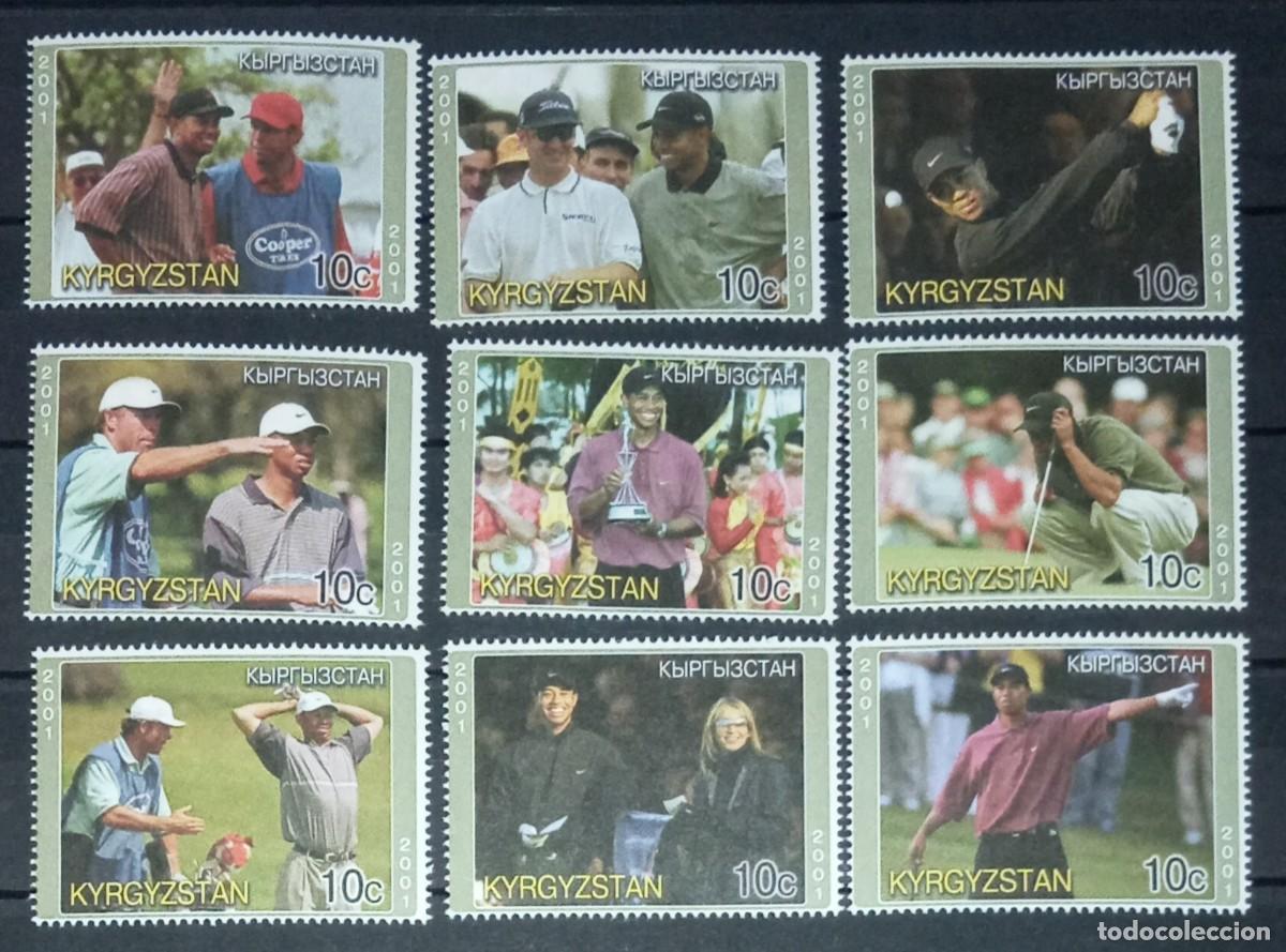 Sellos: KYRGYZSTAN 2001 SERIE 9 STAMPS MNH TIGER WOODS GOLF GOLFE SPORTS DEPORTES