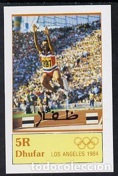 Sellos: DHUFAR 1984 SHEET MNH SALTO LOS ANGELES OLYMPIC GAMES JUEGOS OLIMPICOS JEUX OLYMPIQUES DEPORTES