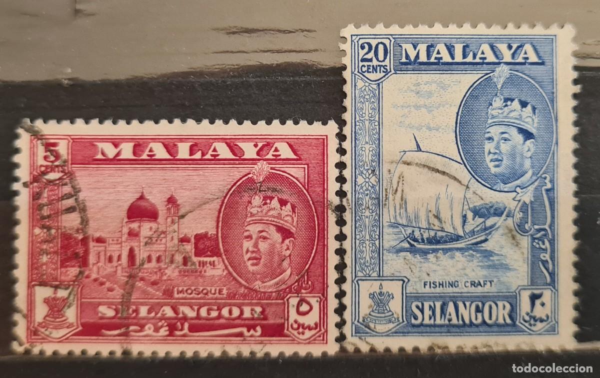 Sellos: Serie de sellos usados de Selangor 1961-62: tipos de 1957 con el sult&aacute;n Abdul Aziz Shah