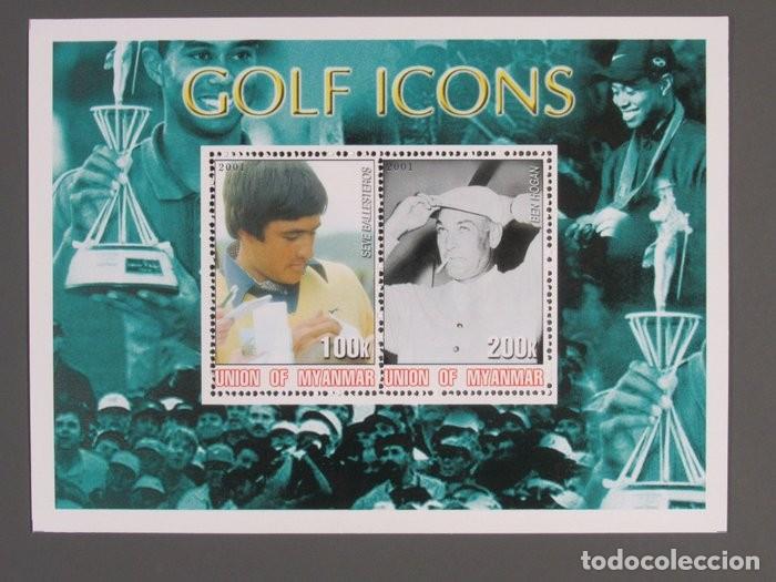 Sellos: MYANMAR 2001 SHEET MNH GOLF GOLFE SPORTS DEPORTES