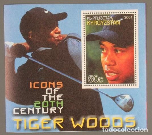 Sellos: KYRGYZSTAN 2001 SHEET MNH TIGER WOODS GOLF GOLFE SPORTS DEPORTES
